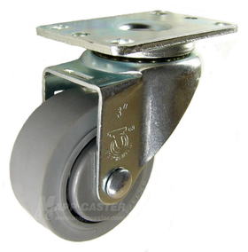 3" x 1-1/4" Thermoplastic Rubber Swivel Caster - 300 Lbs Capacity