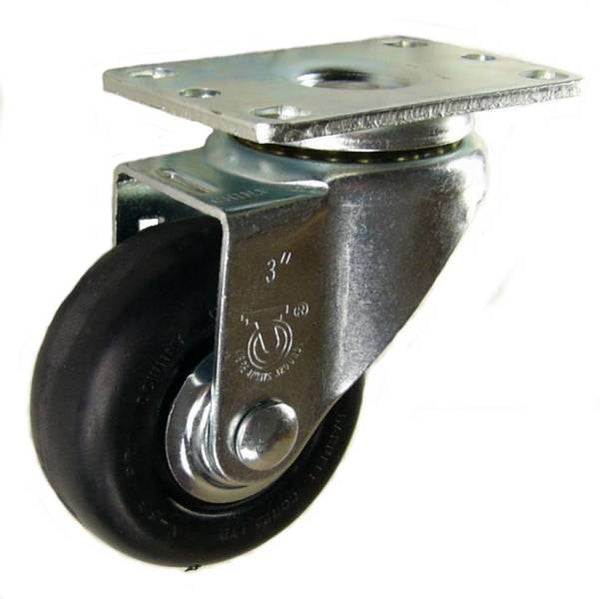 3" x 1-1/4" Neoprene Wheel Swivel Caster - 200 Lbs Capacity