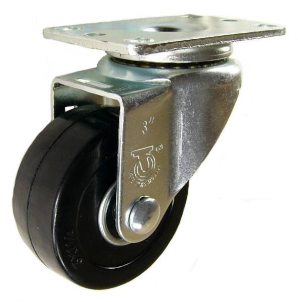 Q503001HRB - 3" Hard Rubber Ball Bearings Wheel Swivel Caster with 300 Lbs Capacity