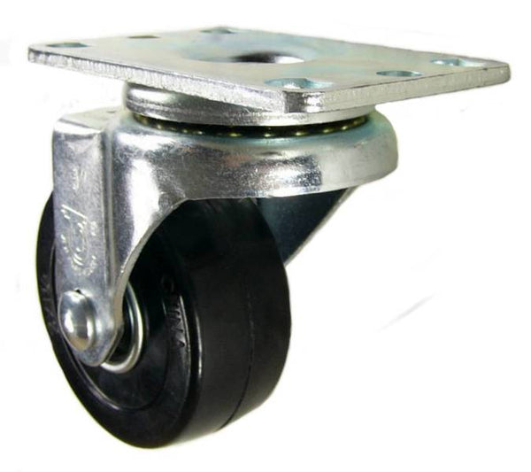 Q503001HRB - 3" Hard Rubber Ball Bearings Wheel Swivel Caster with 300 Lbs Capacity Rear View