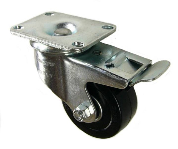 Q503001HRBSWB - 3" Hard Rubber Ball Bearing Wheel Swivel Caster with Total Lock Brake Top View