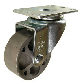3" x 1-1/4" Steel Wheel Swivel Caster - 250 Lbs Capacity