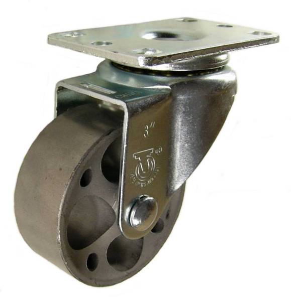 3" x 1-1/4" Steel Wheel Swivel Caster - 250 Lbs Capacity