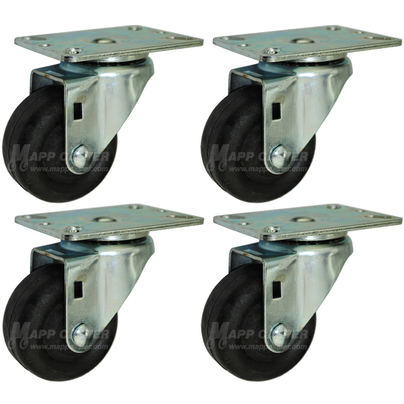3” Bakery Rack Oven Casters, Set of 4