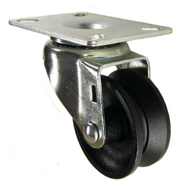 3" x 1-1/4" Semi-Steel V-Groove Wheel Swivel Caster - 350 Lbs Capacity