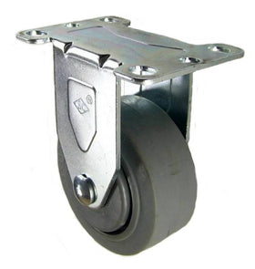 3" x 1-1/4" Thermoplastic Rubber Wheel Rigid Caster - 300 Lbs Capacity