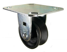 3" x 1-1/4" Semi-Steel V-Groove wheel Rigid Caster - 350 Lbs Capacity