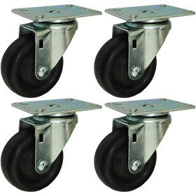 3-1/2" Bakery Rack Oven Casters, Set of 4 - 350 Lbs Capacity (Each Caster)