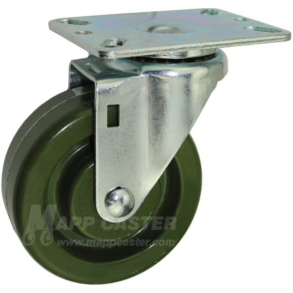 4” x 1-3/8" Bakery Rack Oven Casters with Easy Rolling Ball Bearings, Set of 4 (Two Brakes) - 350 Lbs Capacity (per Caster)