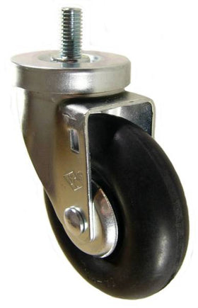 4" x 1-1/4" Neoprene Wheel Swivel Caster with 1/2" Threaded Stem - 200 Lbs Capacity