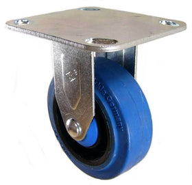 4" x 1-1/4" Elastic Rubber Wheel Rigid Caster with 4" x 4-1/2" Top Plate - 350 Lbs Capacity