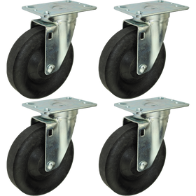 5" Bakery Rack Oven Casters, Set of 4 - 350 Lbs Capacity