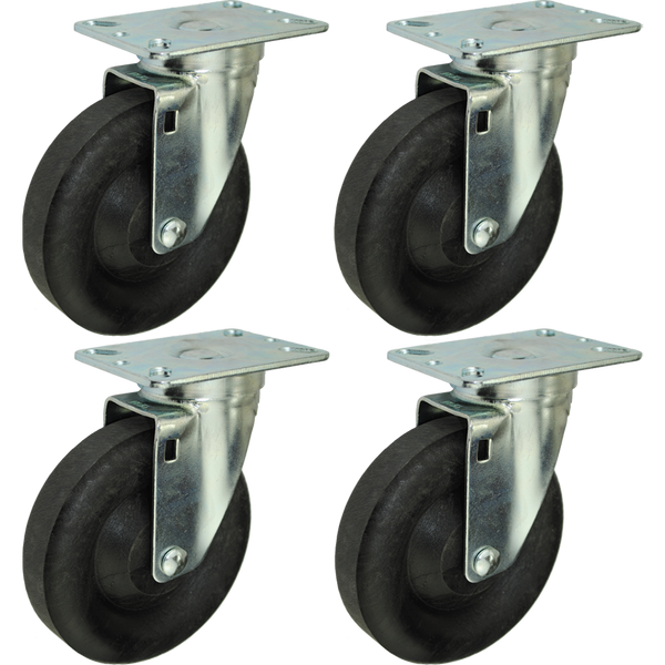 5" Bakery Rack Oven Casters, Set of 4 - 350 Lbs Capacity