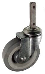 5" x 1-1/4" Thermoplastic Rubber Wheel Caster with 9/16" Square Stem - 260 Lbs Capacity