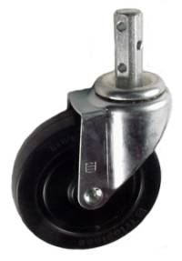 5" x 1-1/4" Soft Rubber Wheel Caster with 3/4" Octagon Stem - 200 Lbs Capacity