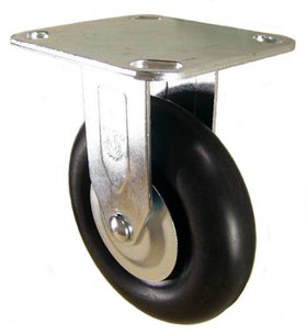 5" x 1-1/4" Neoprene Rubber wheel Rigid Caster - 200 Lbs Capacity