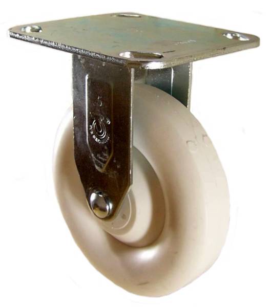 5" x 1-1/4" Retort Plastic Wheel Rigid Caster - 350 Lbs Capacity