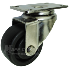 3" x 1-1/4" Heavy Duty Plastic Stainless Steel Swivel Caster - 300 Lbs Capacity