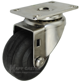 3" x 1-3/8" High Temp Nylon Stainless Steel Swivel Caster - 350 Lbs Capacity