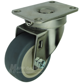 3" x 1-1/4" Thermoplastic Rubber Stainless Steel Sealed Swivel Caster - 210 Lbs. Capacity