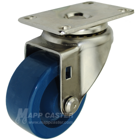 3" x 1-1/4" Solid Polyurethane Stainless Steel Swivel Caster - 300 Lbs Capacity