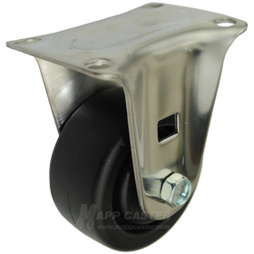 3" x 1-1/4" Heavy Duty Plastic Stainless Steel Rigid Caster (Matching Caster for Sealed Swivel Caster) - 300 Lbs Capacity