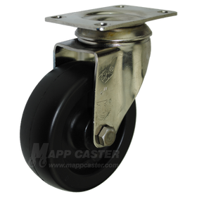 4" x 1-1/4" Heavy Duty Plastic Stainless Steel Swivel Caster - 350 Lbs Capacity