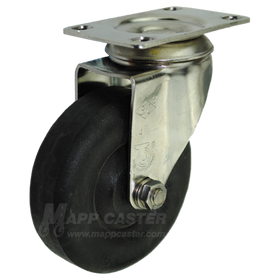4" x 1-3/8" High Temp Nylon Stainless Steel Swivel Caster (Matching Caster for Total Locking Caster) - 350 Lbs Capacity