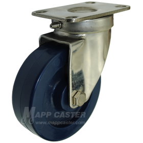 4" x 1-1/4" Solid Polyurethane Stainless Sealed Steel Swivel Caster - 350 Lbs. Capacity