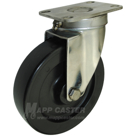 5" x 1-1/4" Heavy Duty Plastic Stainless Steel Sealed Swivel Caster - 350 Lbs. Capacity