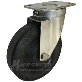 5" x 1-3/8" High Temp Nylon Wheel Stainless Steel Sealed Swivel Caster - 350 Lbs. Capacity