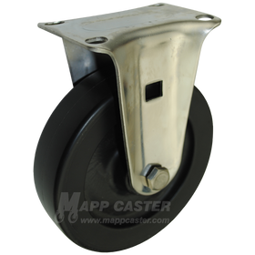 5" x 1-1/4" Heavy Duty Plastic Stainless Steel Rigid Caster (Matching Rigid Caster for Sealed Swivel Casters) - 350 Lbs Capacity