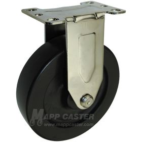 5" x 1-1/4" Heavy Duty Plastic Stainless Steel Rigid Caster - 350 Lbs Capacity
