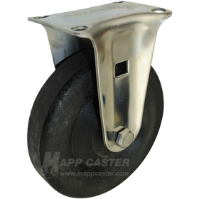 5" x 1-3/8" High Temp Nylon Wheel Stainless Steel Rigid Caster (Matching Rigid Caster for Sealed Swivel Casters) - 350 Lbs Capacity