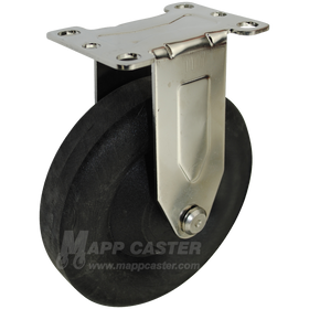 5" x 1-3/8" High Temp Nylon Wheel Stainless Steel Rigid Caster - 350 Lbs Capacity