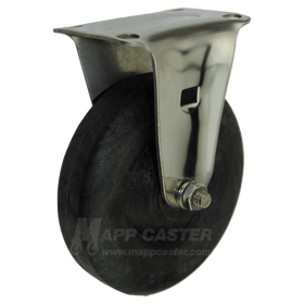 5" x 1-3/8" High Temp Nylon Wheel Stainless Steel Rigid Caster (Matching Caster for Total Locking Swivel Caster) - 350 Lbs Capacity