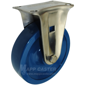 5" x 1-1/4" Solid Polyurethane Stainless Steel Rigid Caster (Matching Rigid Caster for Sealed Swivel Casters) - 350 Lbs Capacity