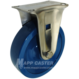 5" x 1-1/4" Solid Polyurethane Stainless Steel Rigid Caster (Matching Caster for Total Locking Swivel Caster) - 350 Lbs Capacity