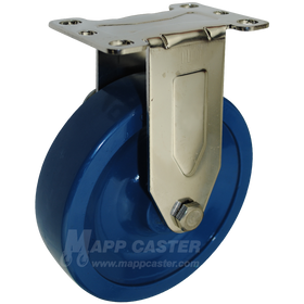 5" x 1-1/4" Solid Polyurethane Stainless Steel Rigid Caster  - 350 Lbs Capacity