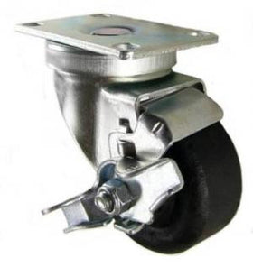 3" x 1-3/8" High Temp Wheel Nylon Wheel Swivel Brake Caster - 350 Lbs Capacity