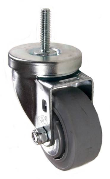 3" x 1-1/4" Thermoplastic Rubber (TPR) Wheel Swivel Caster, 3/8"-16 x 1-1/2" Threaded Stem - 300 lbs Capacity