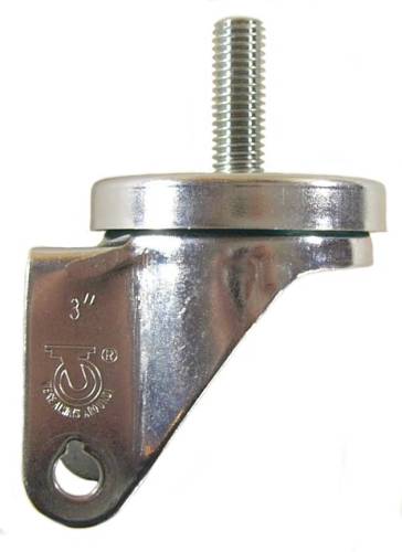 3" x 1-1/4" Swivel Caster Rig with 1/2"-13 x 1-1/2" Threaded Stem - 350 Lbs Capacity