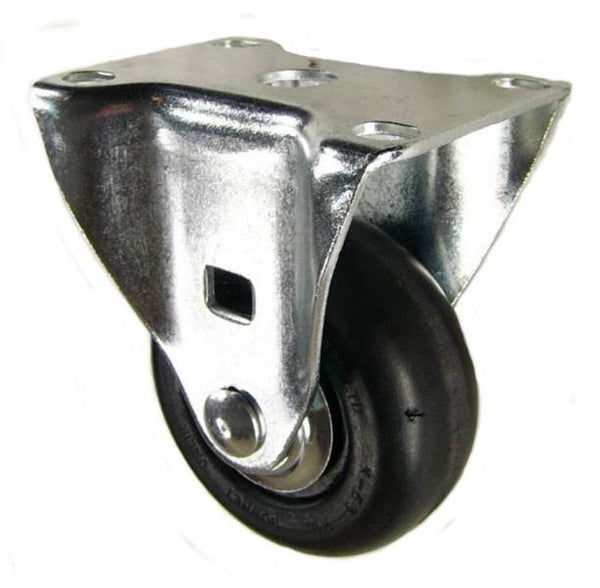 3" x 1-1/4" Neoprene Wheel Rigid Caster - 200 Lbs Capacity