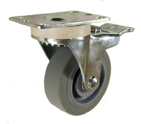 3-1/2" x 1-1/4" Thermoplastic Rubber wheel Swivel Caster with Total Lock Brake - 300 Lbs Capacity