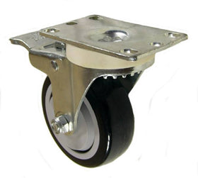 3-1/2" x 1-1/4" Polyurethane Swivel Caster with Total Lock Brake - 300 Lbs Capacity