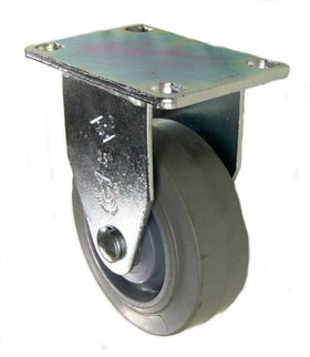 3-1/2" x 1-1/4" Thermoplastic Rubber Rigid Caster - 300 Lbs Capacity
