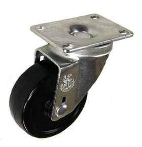 3-1/2" x 1-1/4" Hard Rubber Swivel Caster - 300 Lbs Capacity
