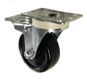 3-1/2" x 1-1/4" Hard Rubber Swivel Caster with Total Lock Brake - 300 Lbs Capacity