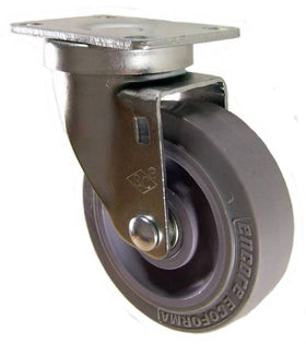 4" x 1-1/4" Thermoplastic Rubber Swivel Caster - 320 Lbs Capacity