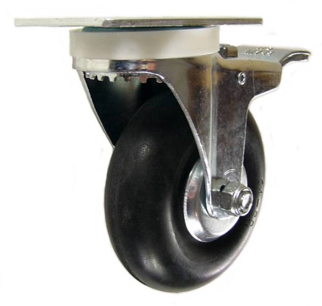 4" x 11/4" Neoprene Wheel Swivel Caster with Total Lock Brake 200 L
